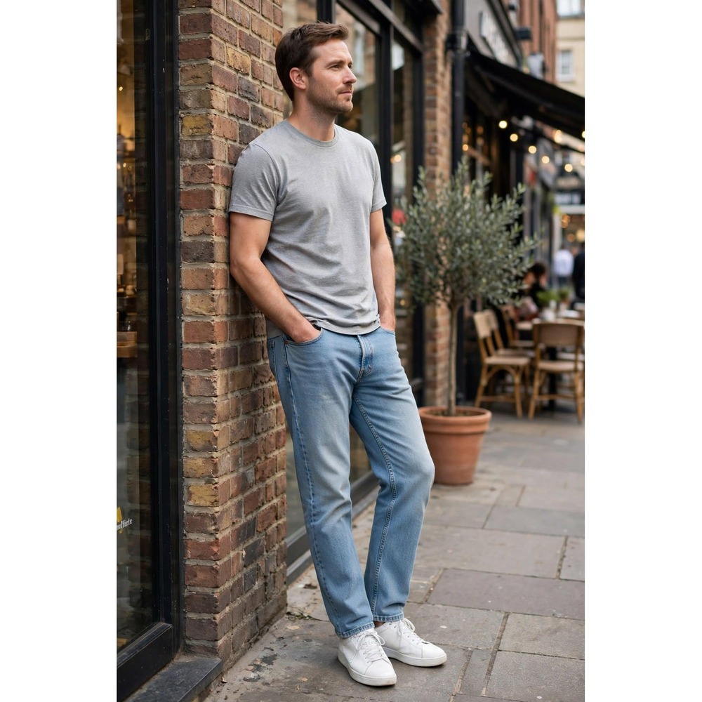 Levi's Mens 35x34 550 Relaxed Fit Light Blue Wash Jeans Denim Pants